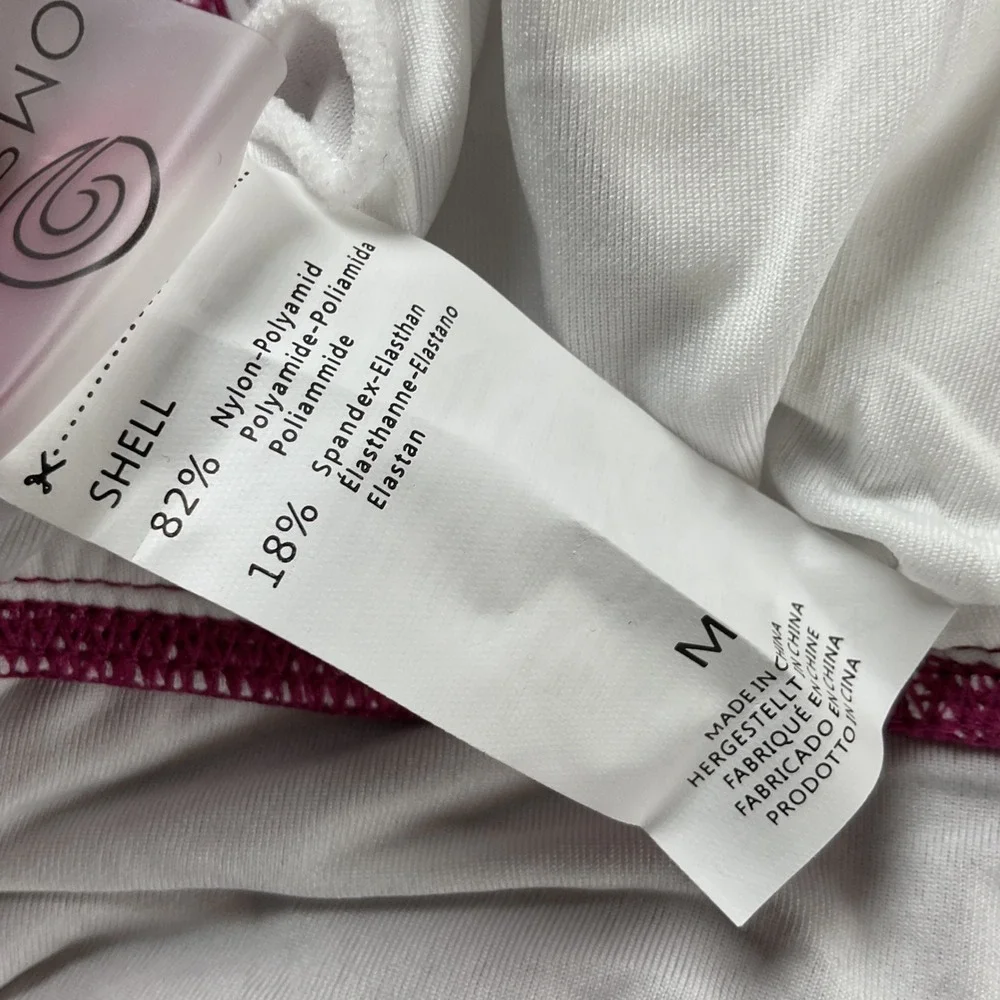 Charmo Womens Maternity One Piece Swimsuit Plum Scalloped Ruched‎ UPF 50+ Size M